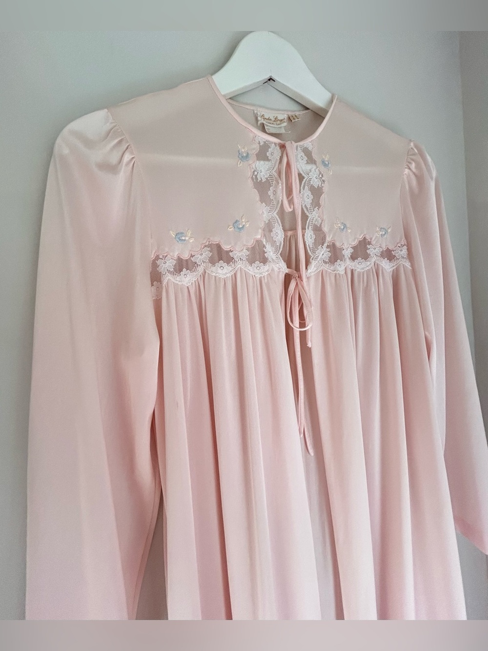 Vintage Lingerie Pink Nylon Nightgown Robe Cover - Picture 4 of 8